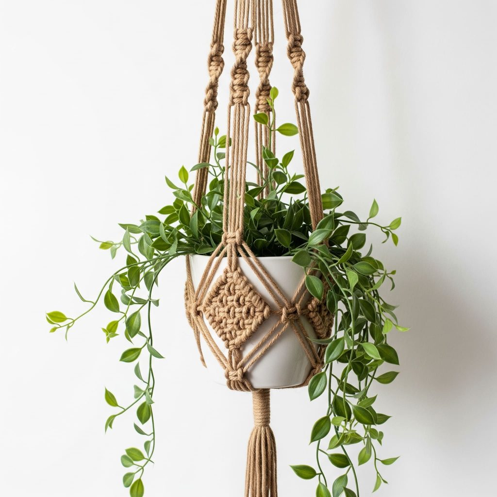Colgador de plantas de macramé